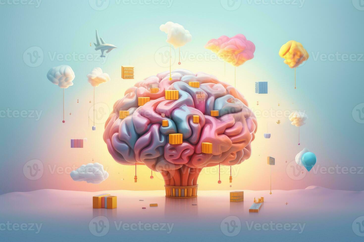ai generato intelligenza formazione scolastica mentale idee blu pensare psicologia saggezza sfondo astratto foto
