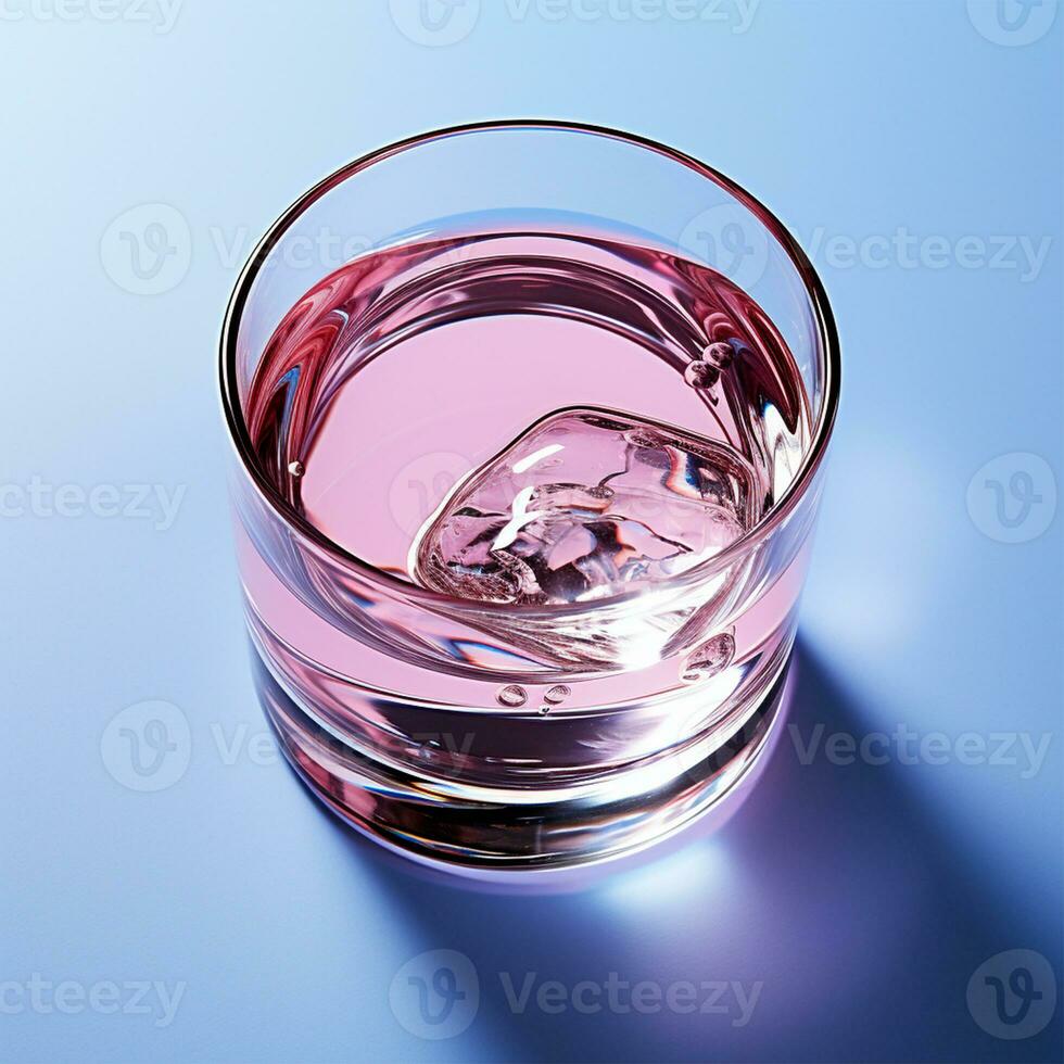 ai generato bicchiere di acqua su il tavolo, pastello isolato sfondo - ai generato Immagine foto