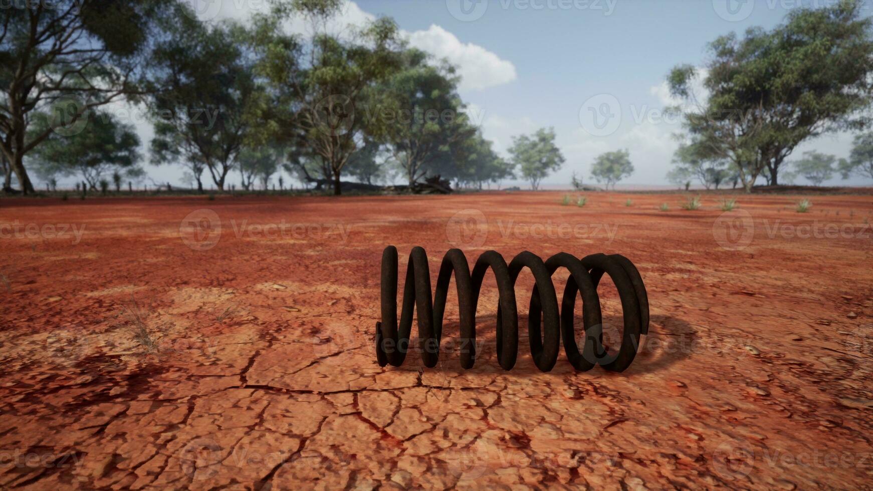 nero primavera su un' sporco campo foto