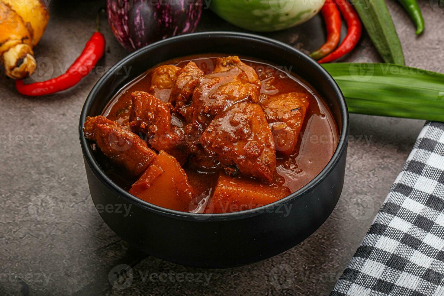 indiano cucina - speziato pollo vindaloo foto