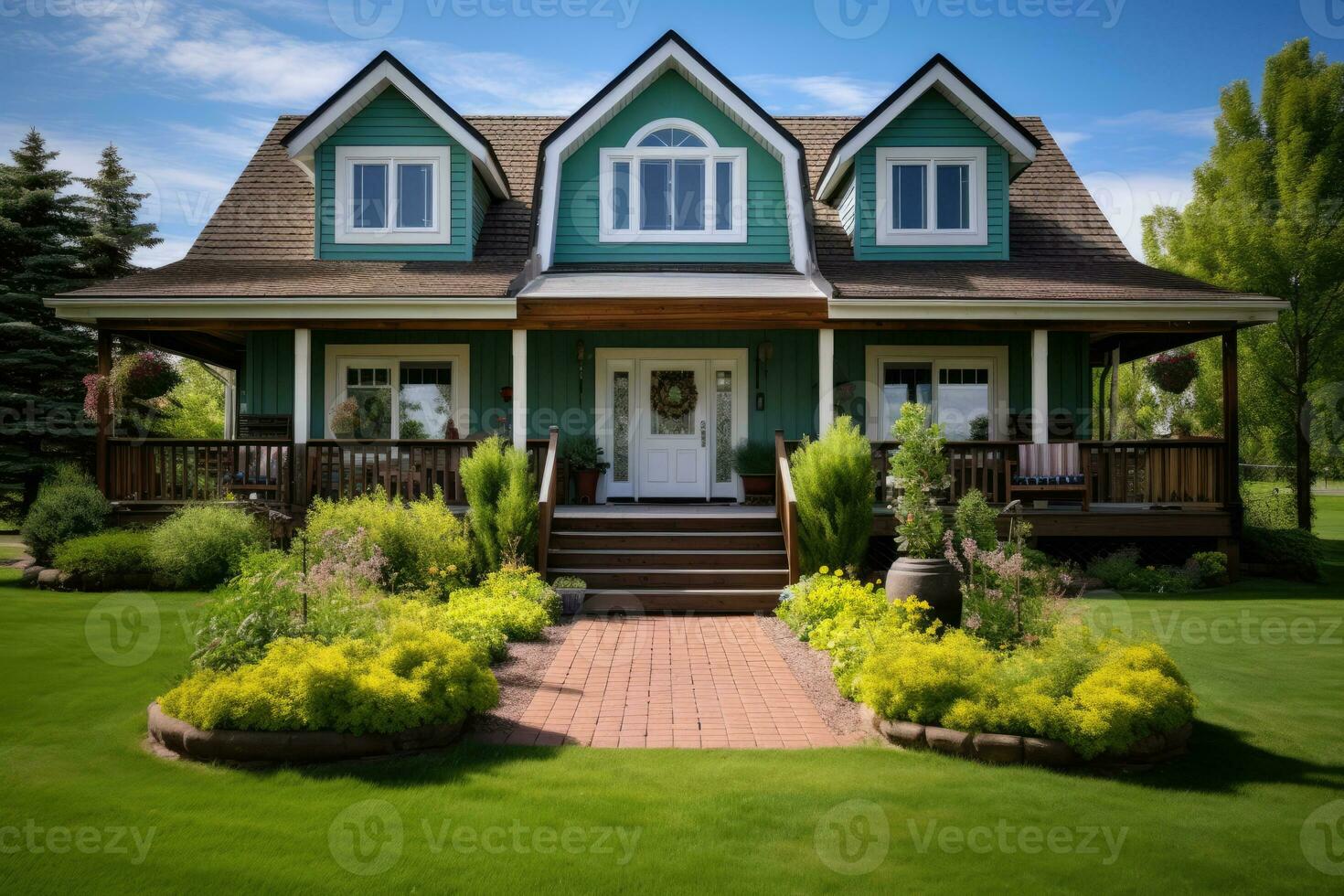 ai generato preparazione casa per vendere. nazione genere Casa. davanti Visualizza. vero proprietà. lusso Casa foto