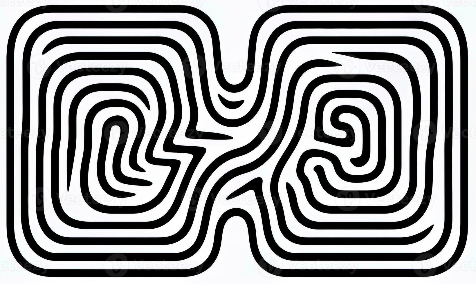 ai generato generativo ai, surreale nero e bianca sfondo, astratto ottico illusione, trippy psichedelico Vintage ▾ medio secolo moderno geometrico modello foto