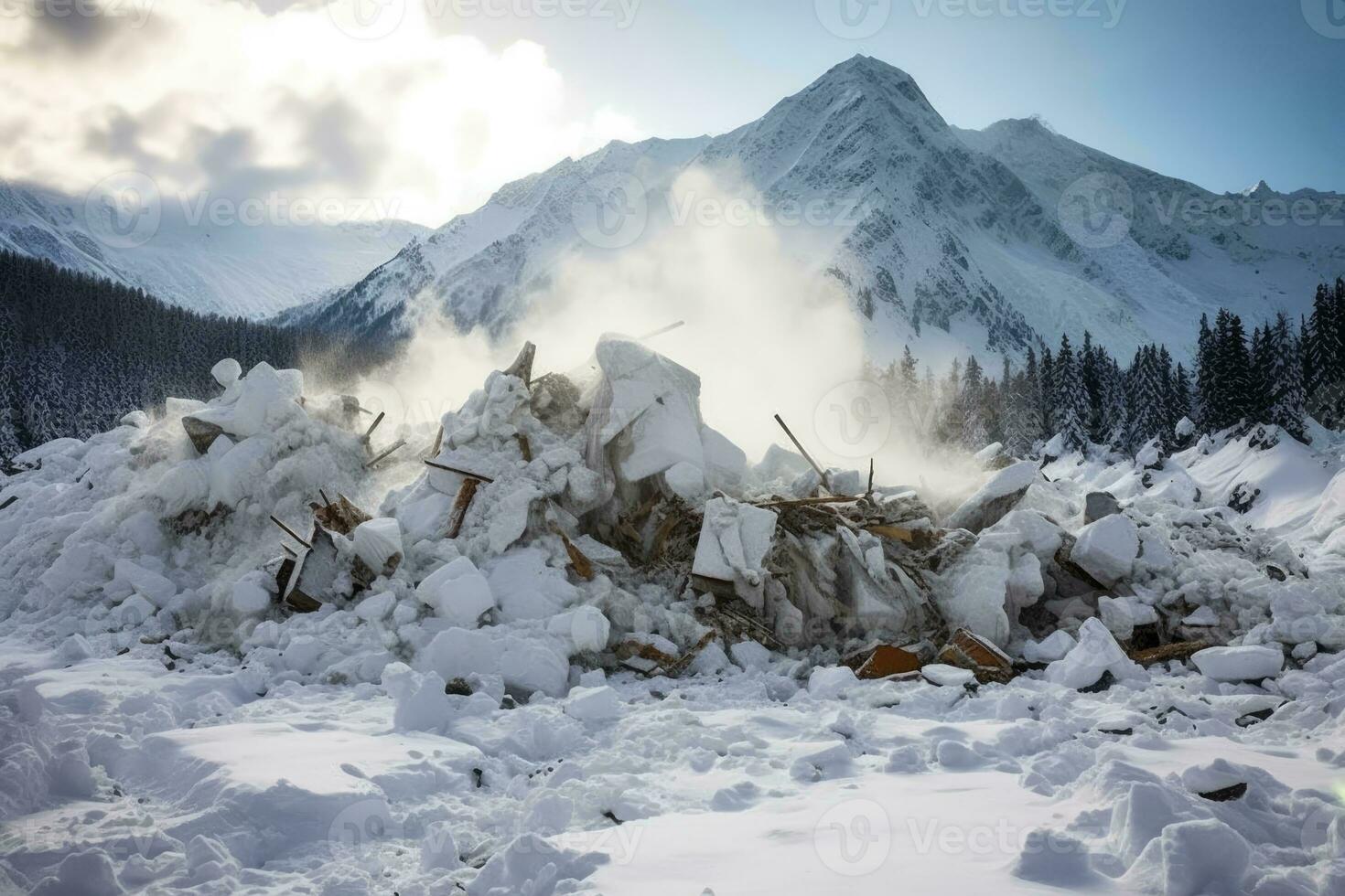 ai generato foresta neve panoramico viaggio freddo montagne inverno bianca Giappone sfondo Asia paesaggio foto