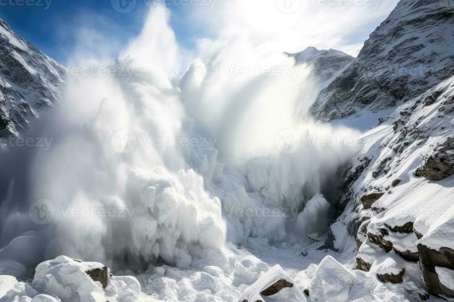 ai generato ghiacciaio blu nube sfondo natura inverno freddo orizzontale picco avventura roccia foto