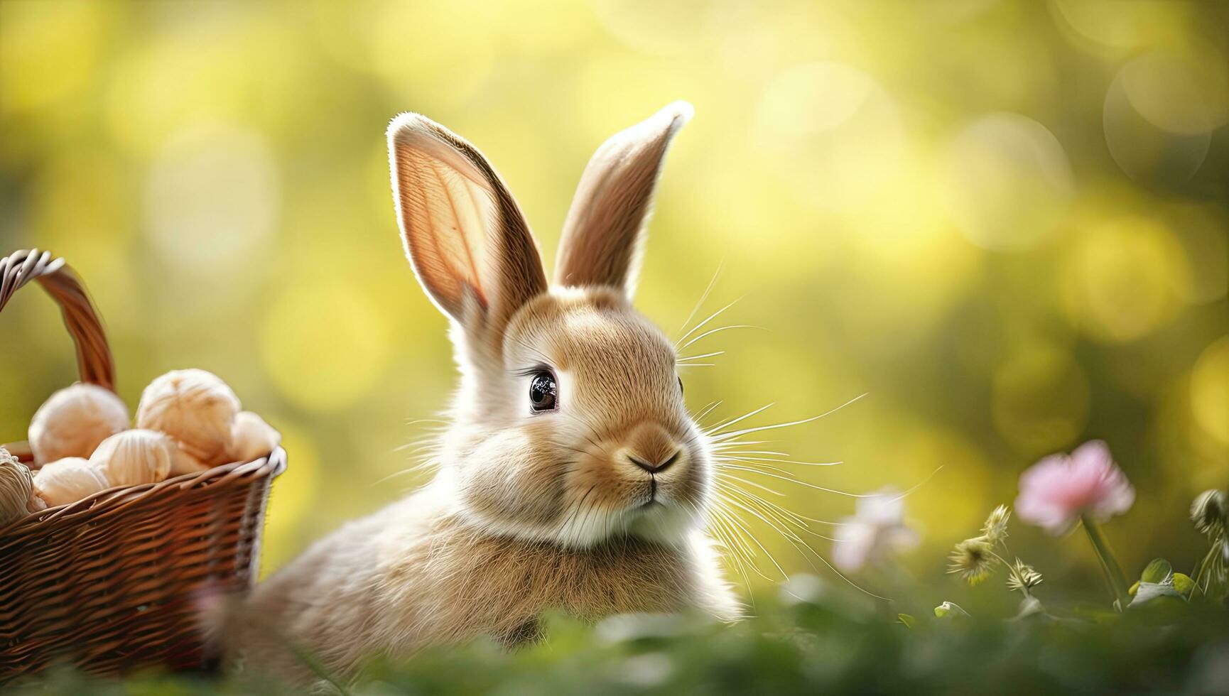 ai generato Pasqua coniglietto con bellissimo primavera natura. ai generato foto