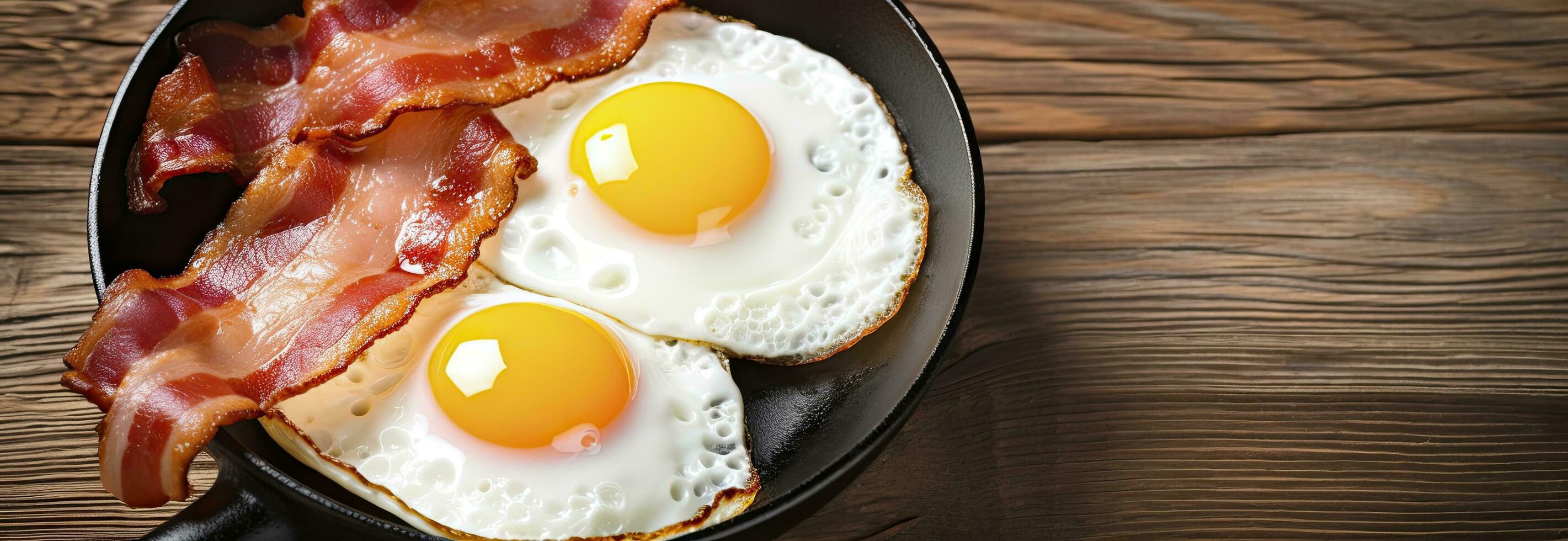 ai generato fritte uova e Bacon. ai generato foto