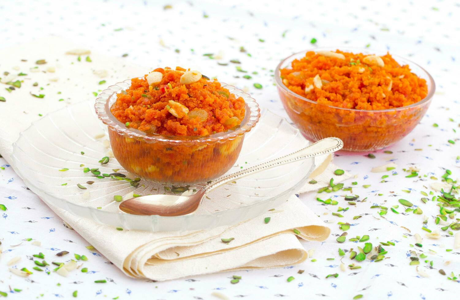 indiano popolare dolce cibo carota halwa foto
