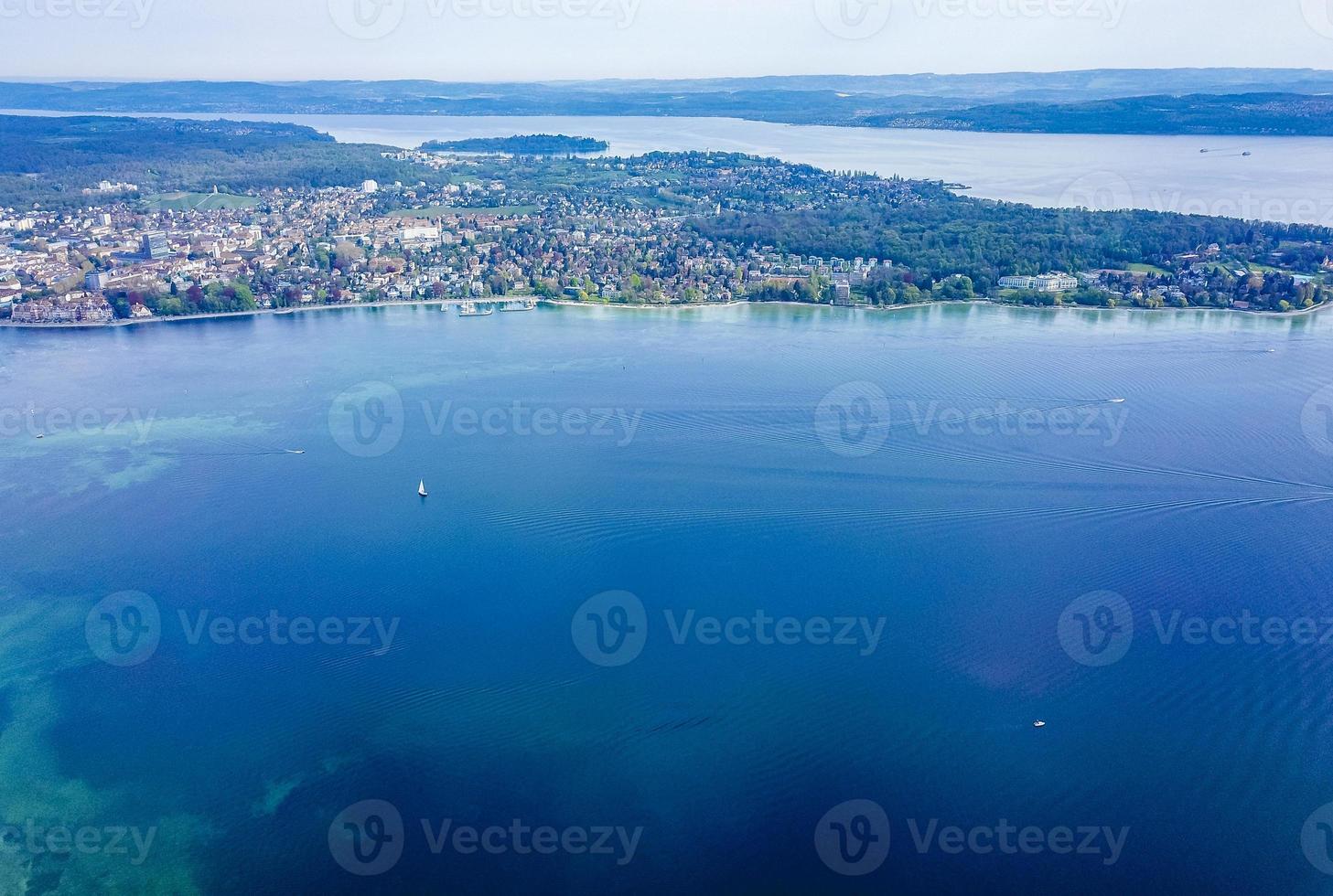 panorama aereo del lago di costanza o del bodensee in germania foto