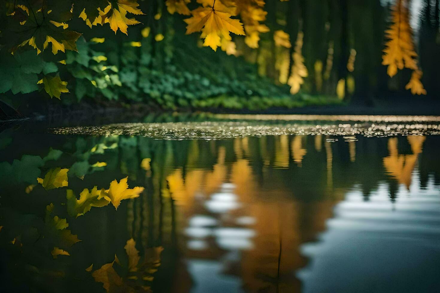 ai generato autunno riflessi di giacomo kennedy foto