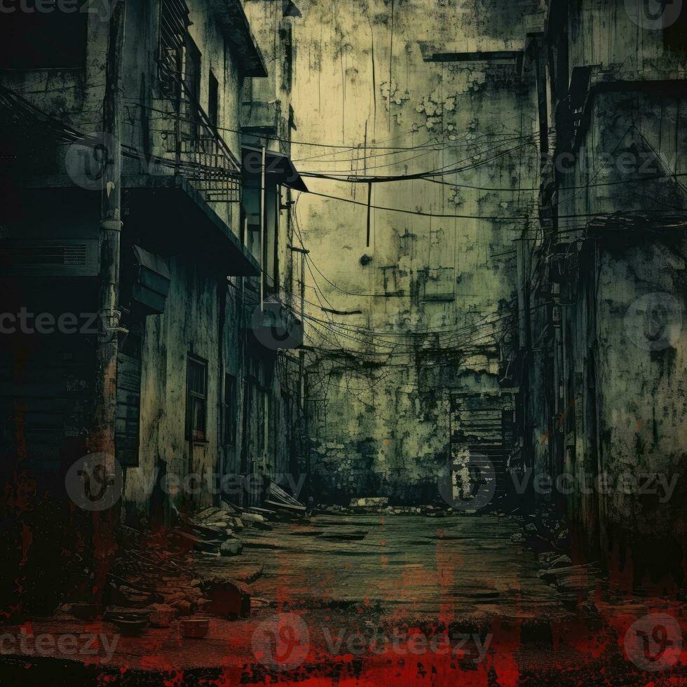 ai generato abbandonato città strada. grunge textures e sfondi. generativo ai. foto