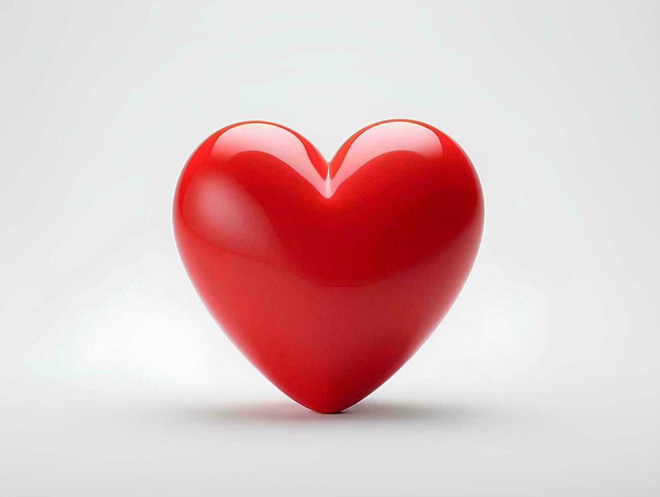 ai generato rosso cuore su un' bianca sfondo per San Valentino giorno amore concetto. 3d rendering, 3d illustrazione. foto