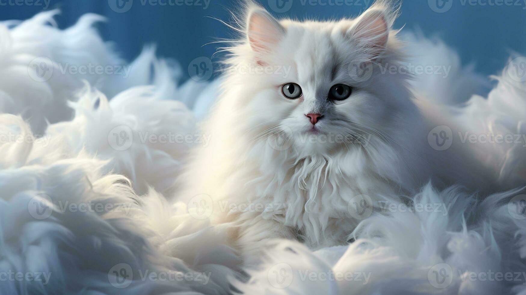 ai generato sorprendente angora gatto sfondo foto