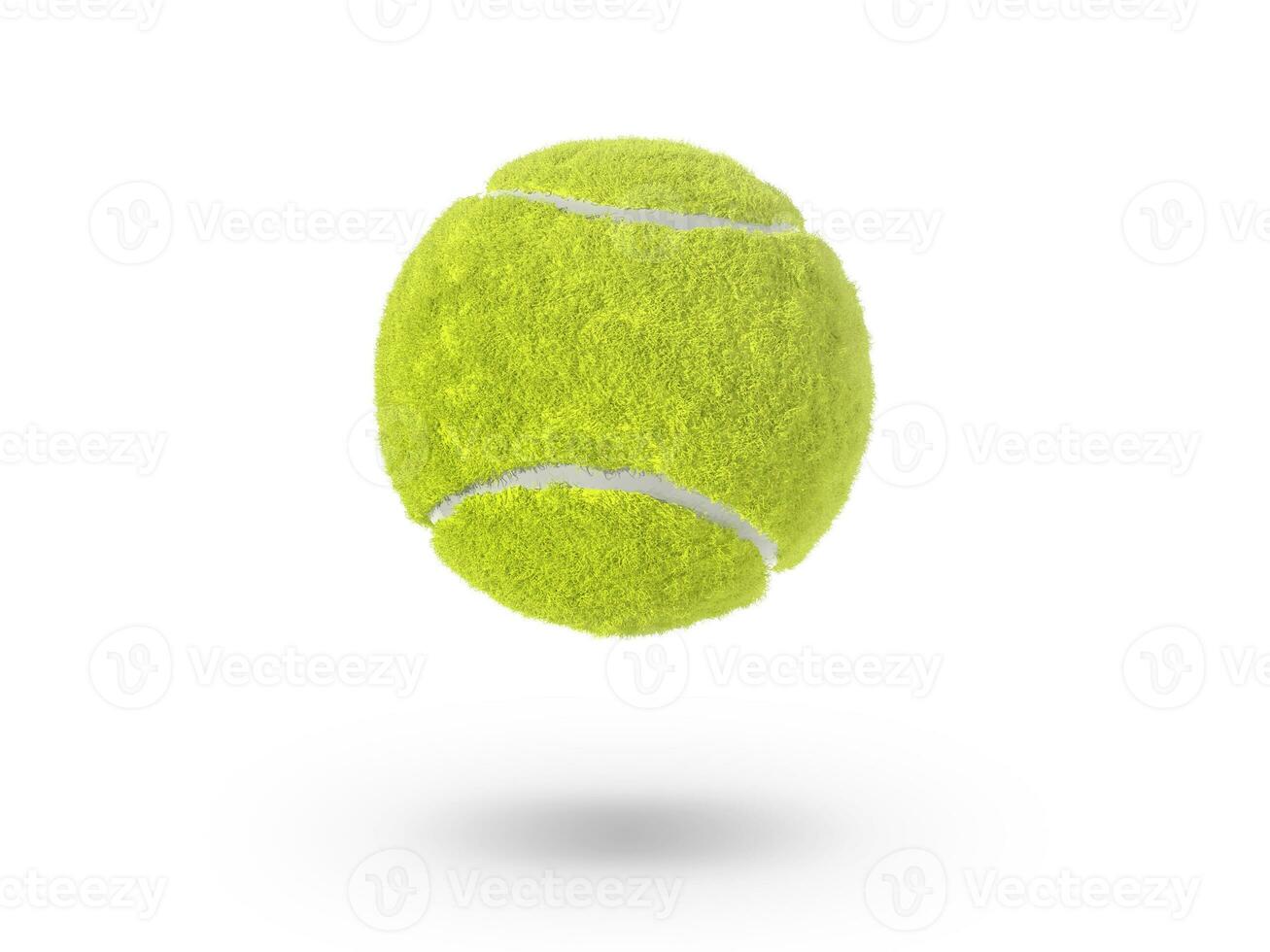 singola pallina da tennis isolata su sfondo bianco foto