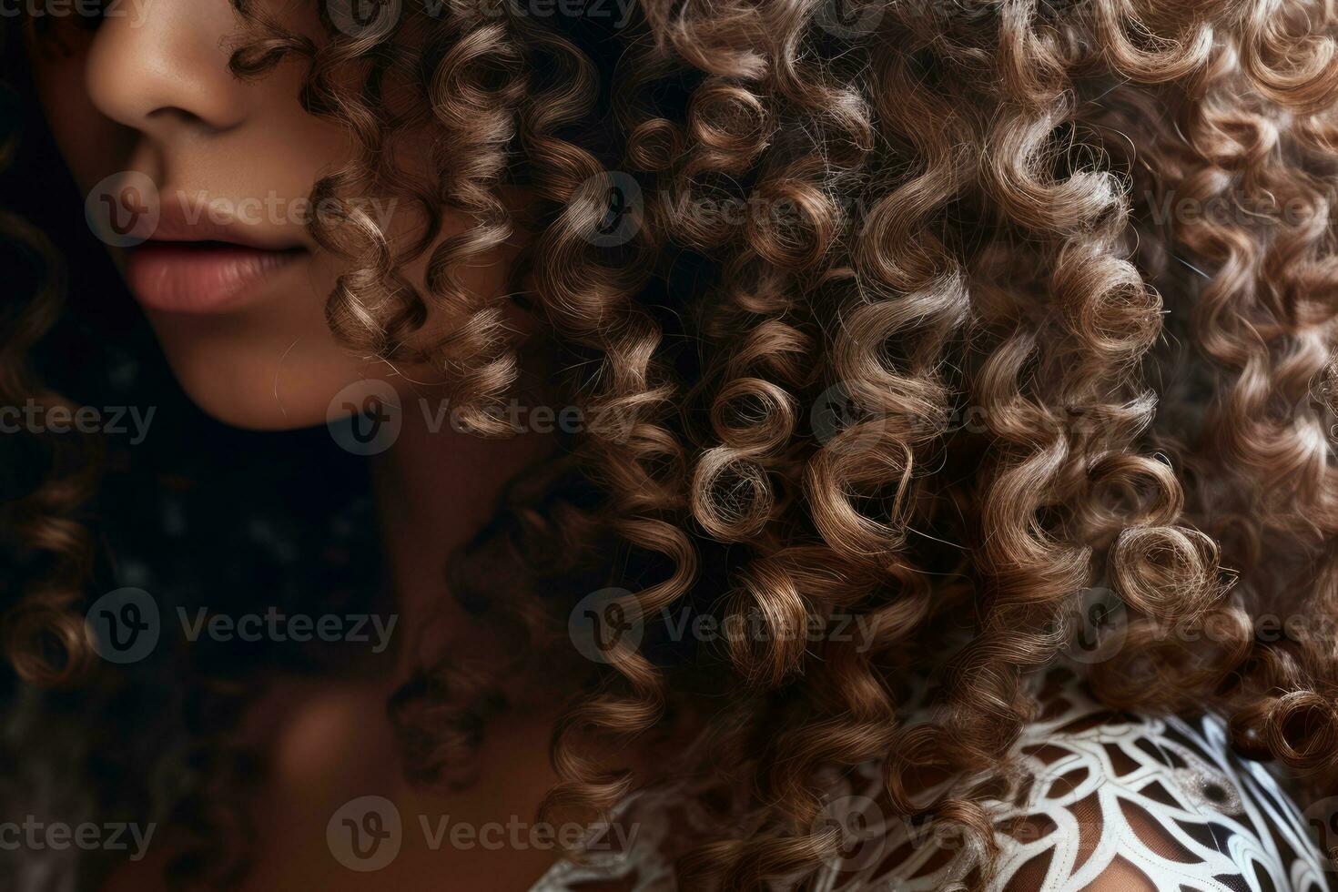 ai generato studio donna attraente adulto signora viso capelli fascino bella acconciatura moda africano foto