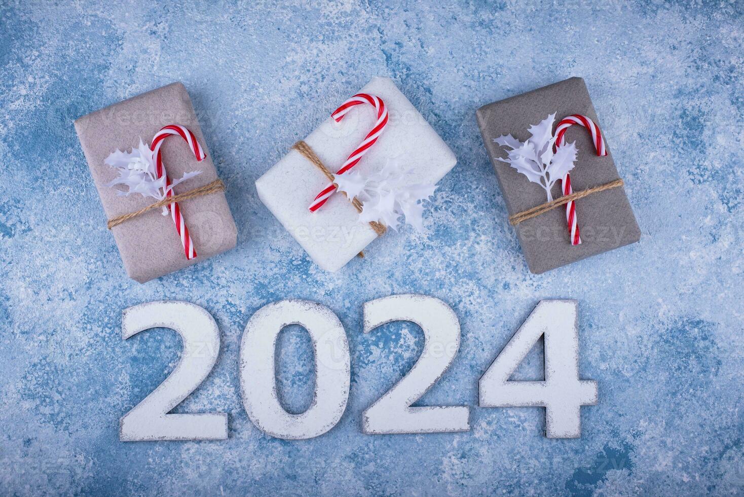 nuovo anno composizione con 2024 numero foto