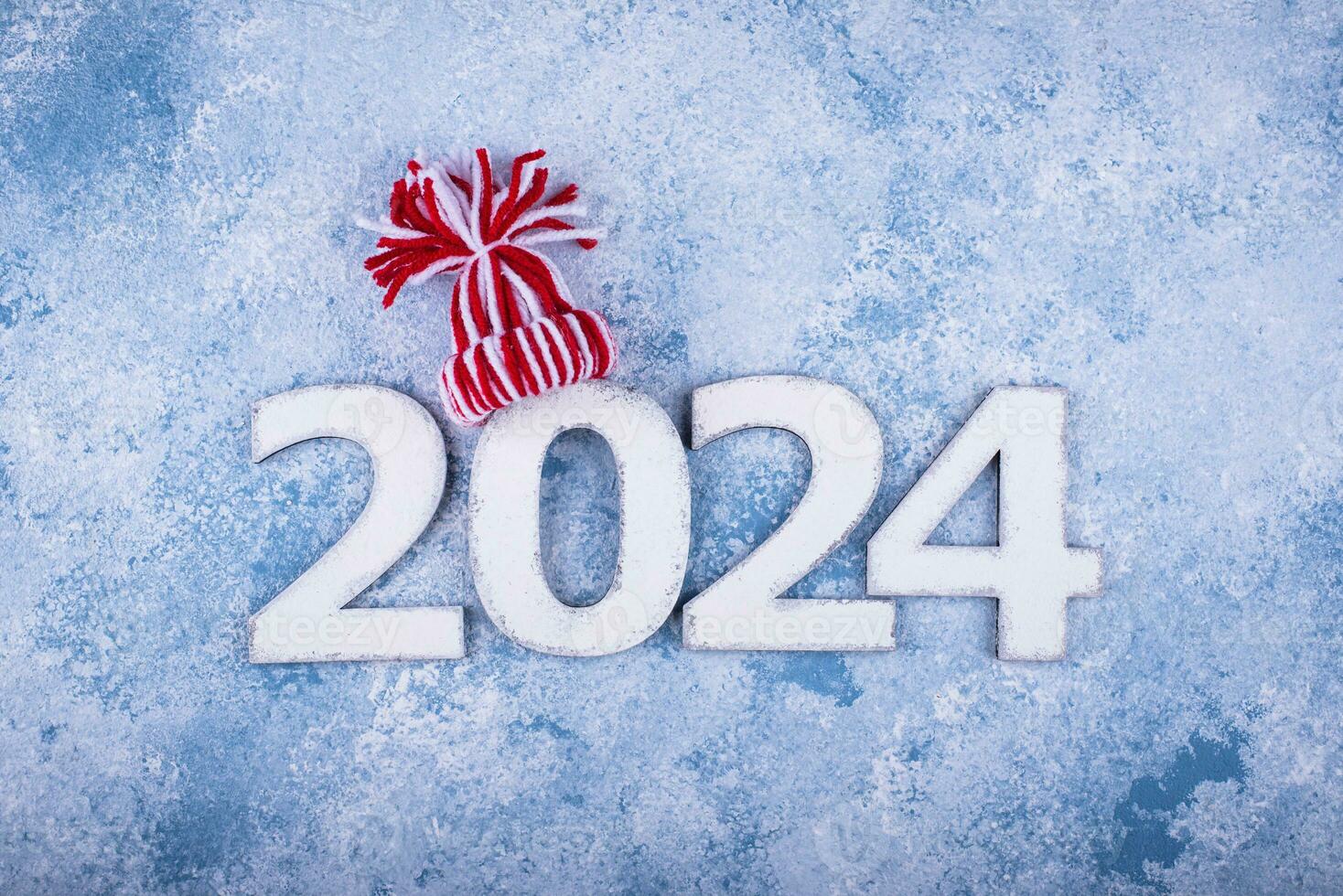 nuovo anno composizione con 2024 numero foto