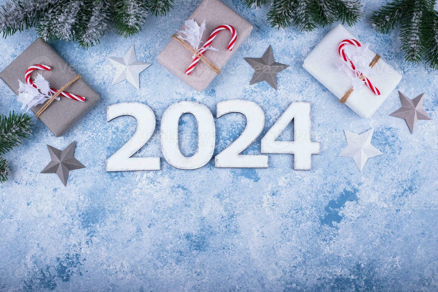 nuovo anno composizione con 2024 numero foto