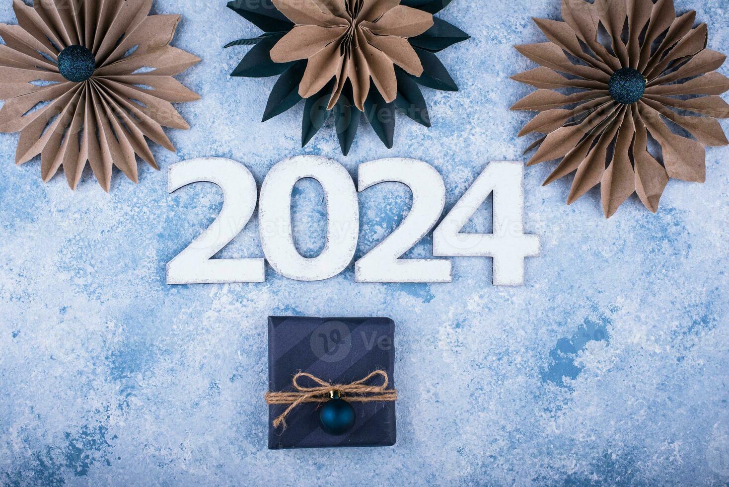 nuovo anno composizione con 2024 numero foto