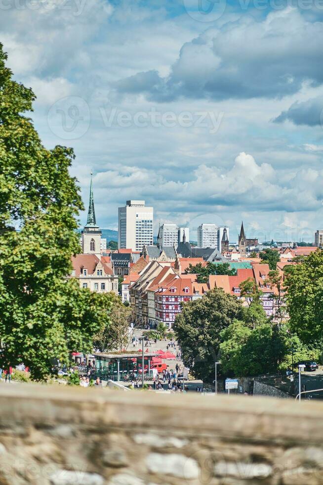 Visualizza al di sopra di il Tedesco città di erfurt foto