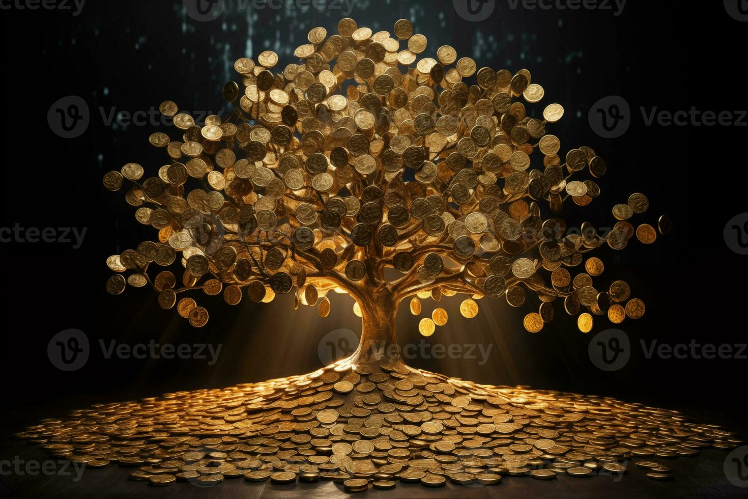 ai generato i soldi albero.money albero fatto a partire dal oro monete. alto qualità foto