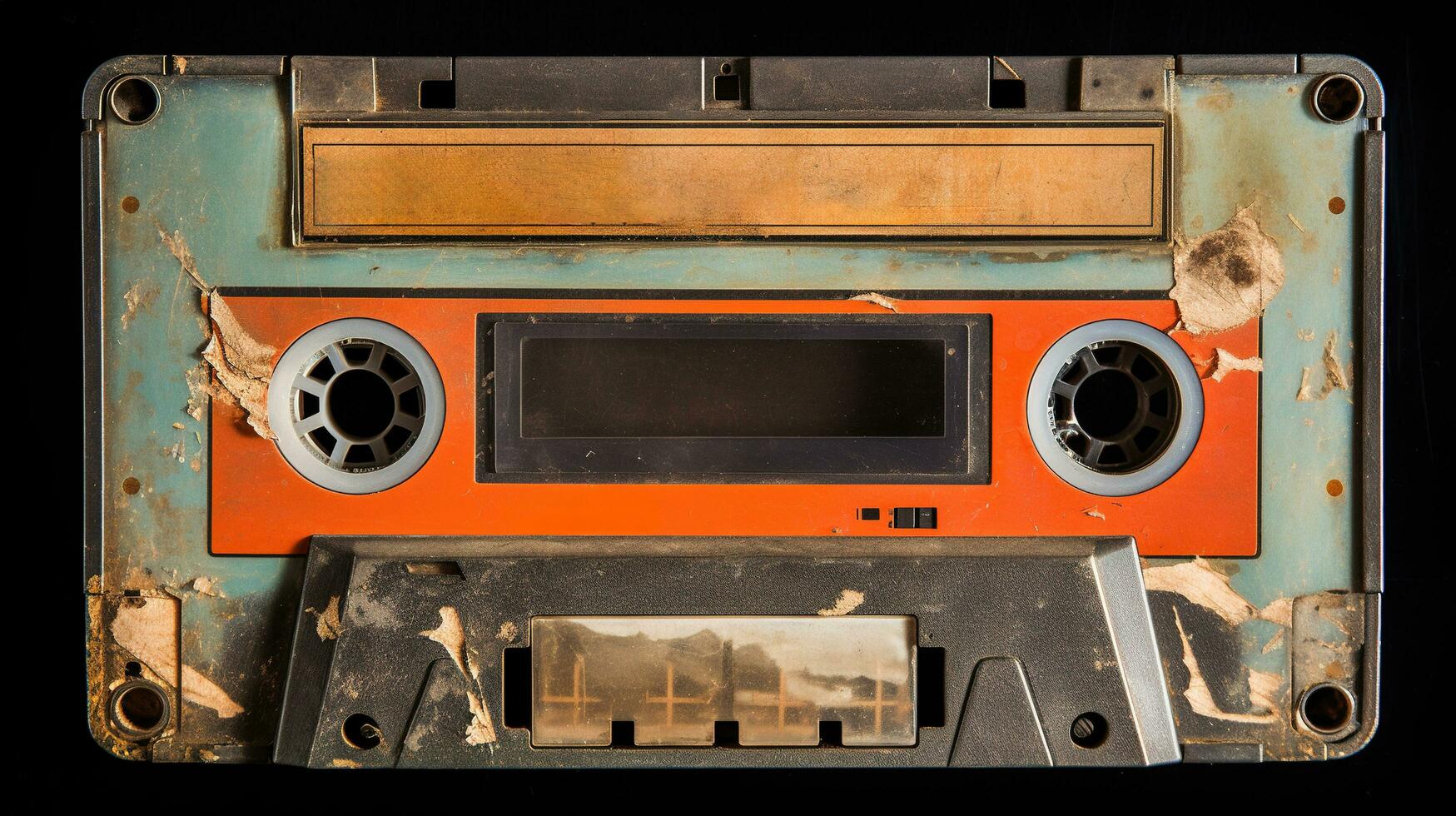 ai generato generativo ai, foto di vecchio Audio nastro cassetta, Vintage ▾ nostalgico oggetto per il design di il anni 80