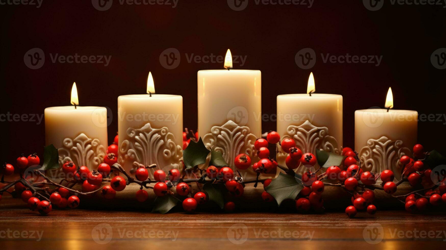 ai generato Natale candela natale candele decorazione, ai foto