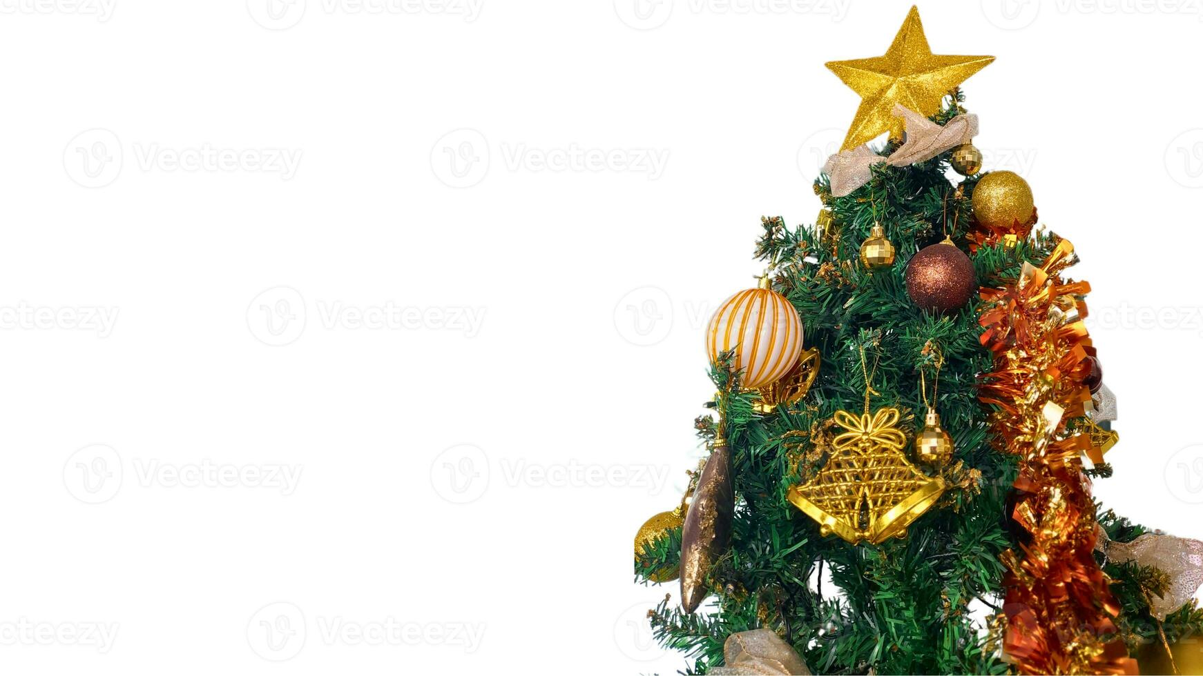 Natale albero con decorazioni, copia spazio la zona foto