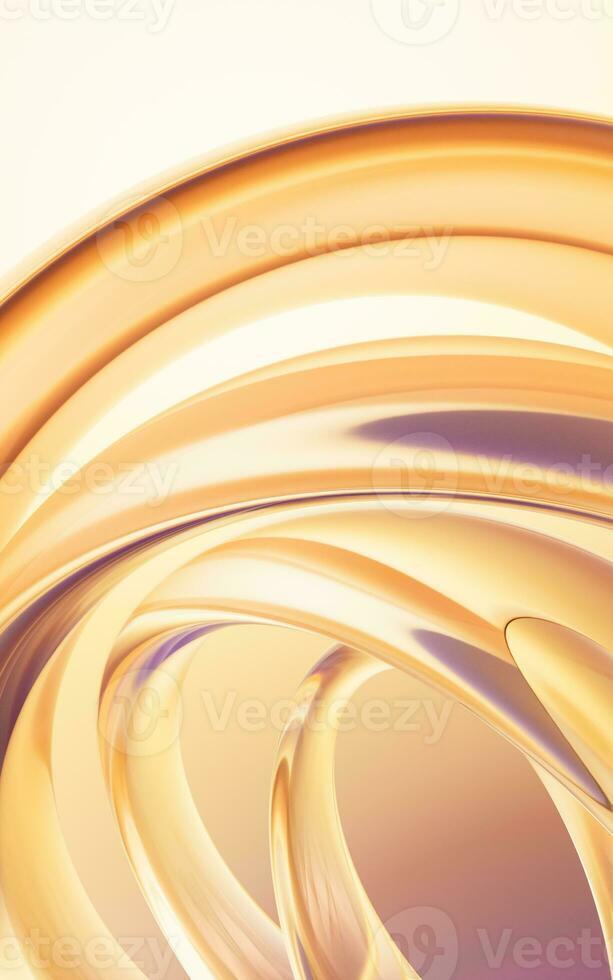 astratto d'oro curva geometrie sfondo, 3d resa. foto