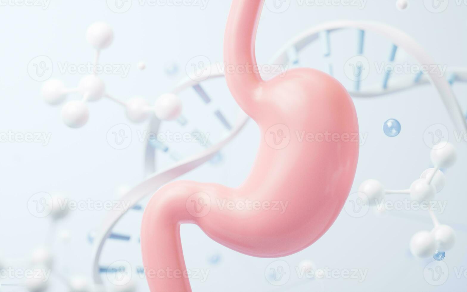 stomaco e biologico concetto sfondo, 3d resa. foto