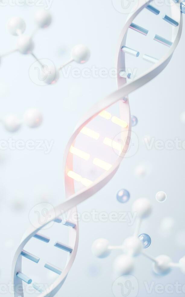 dna con biologico concetto, 3d resa. foto