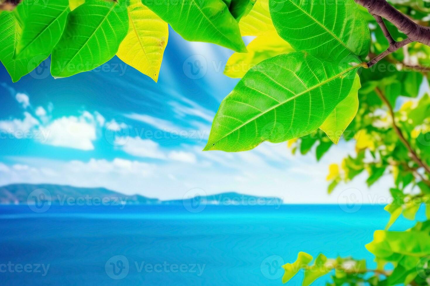 ai generato estate tropicale spiaggia paesaggio. vacanza sfondo. ai generato foto