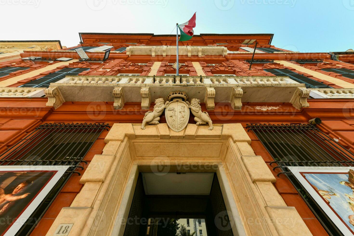 rosso palazzo - Genova, Italia foto