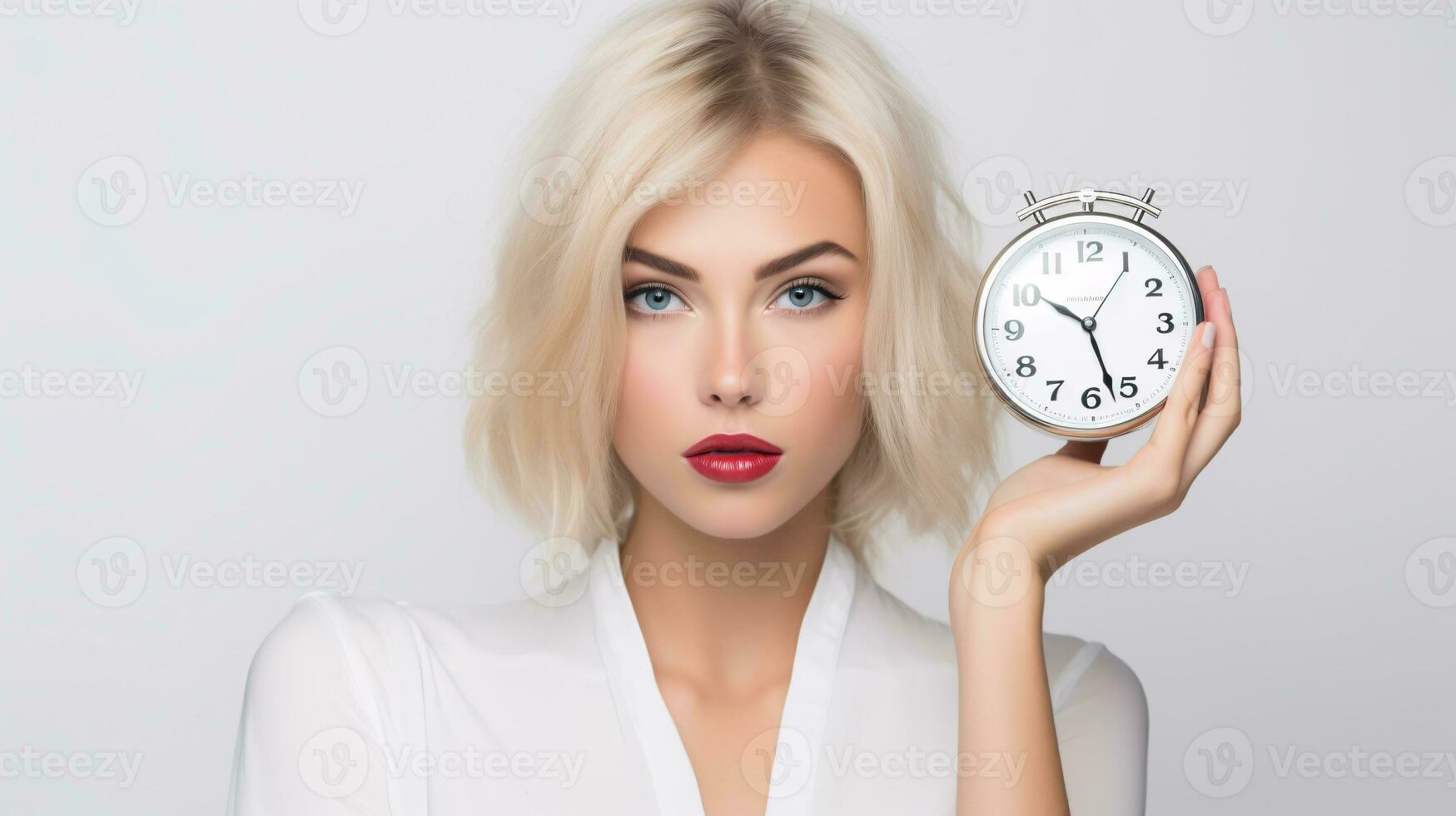 ai generato modello Tenere orologio, per nuovo anni o mostrando quello suo tempo per modificare. foto