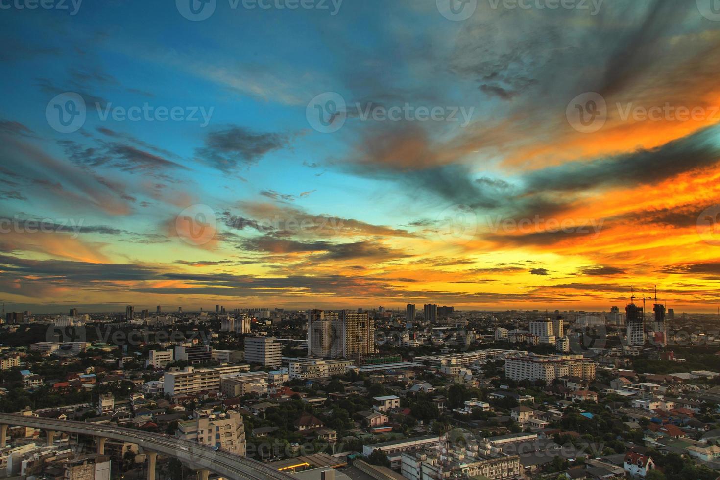 bangkok, thailandia veduta aerea con skyline foto