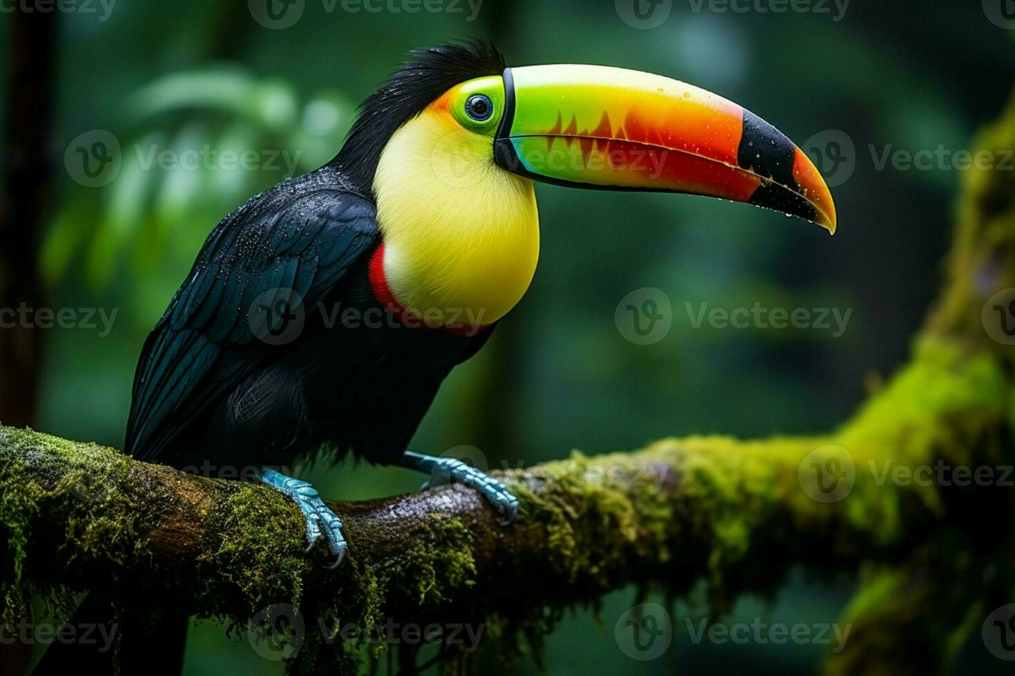 ai generato natura viaggio nel centrale America chiglia fatturato tucano nel panama foreste Paradiso ai generato foto