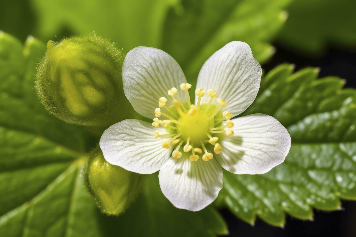 ai generato fragola fiore. ai generato foto