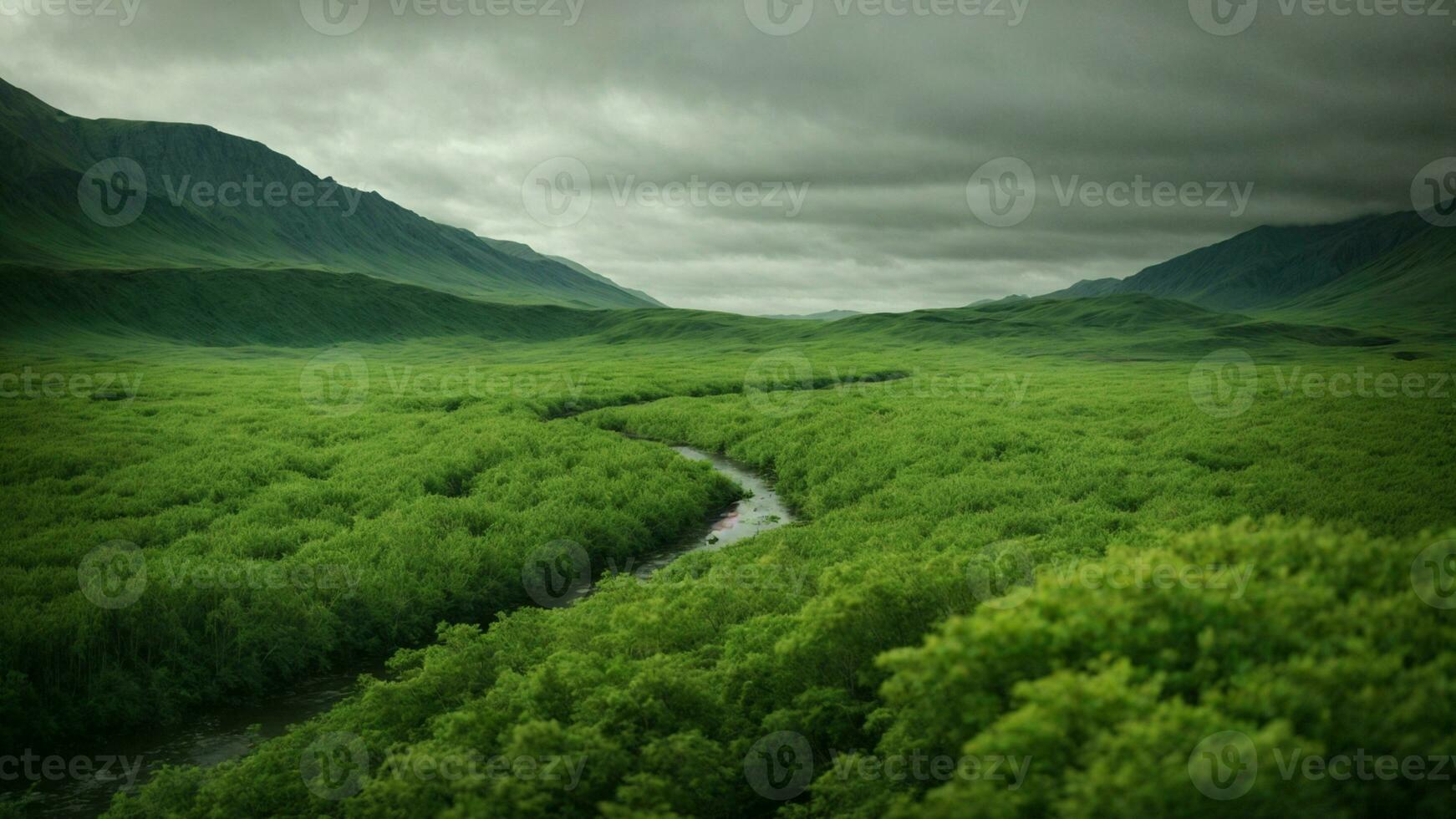 ai generato esaminare il influenza di clima modificare su il delicato equilibrio di Questo verde ecosistema, considerando tutti e due il flora e fauna. foto