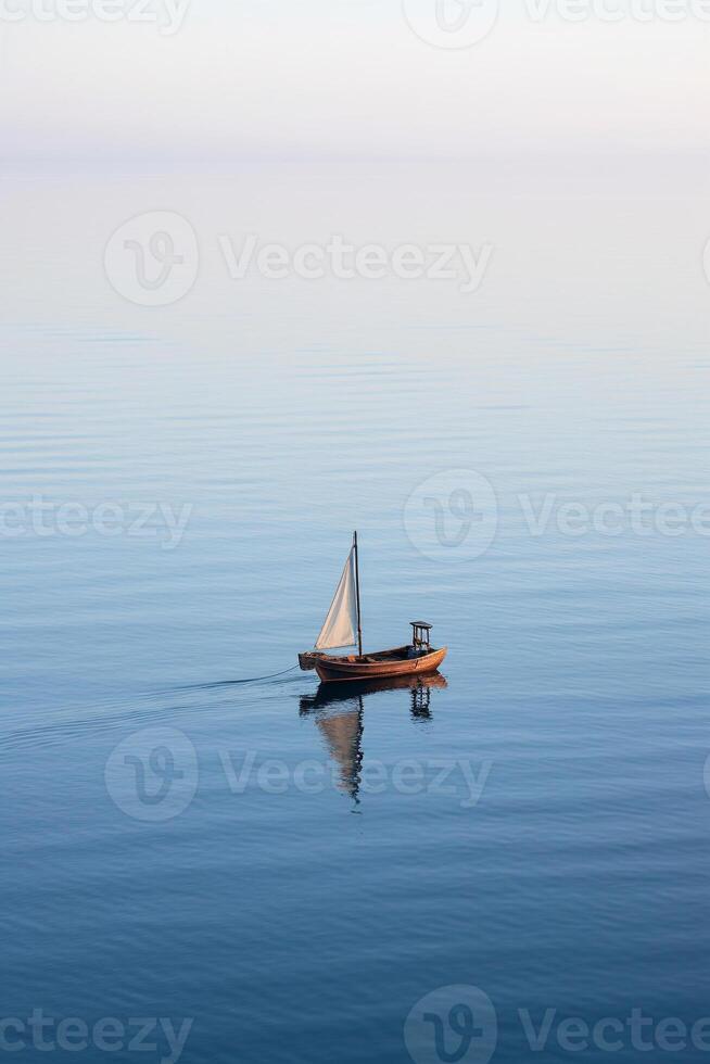 minimalista foto un' nave su mare