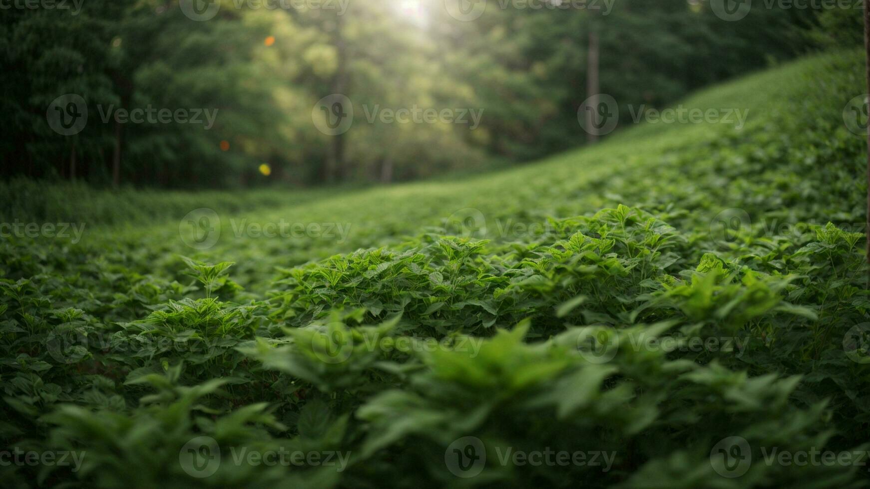 ai generato analizzare il urto di di stagione i cambiamenti su il verde, considerando fattori come come temperatura, precipitazione, e luce del sole. foto