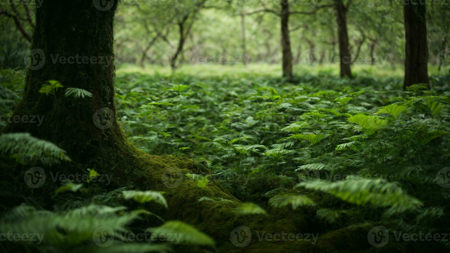 ai generato analizzare il urto di di stagione i cambiamenti su il verde, considerando fattori come come temperatura, precipitazione, e luce del sole. foto