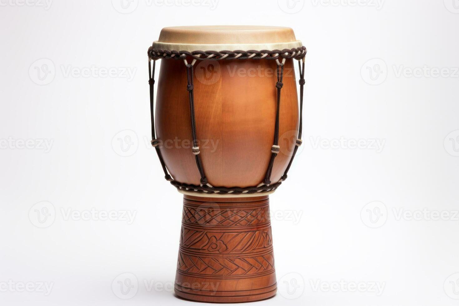 ai generato darbuka tamburo su un' bianca sfondo. tradizionale percussione musicale strumento di arabo cultura. adatto per musicale disegno, articolo, blog, sociale media inviare, album coperchio, manifesto foto