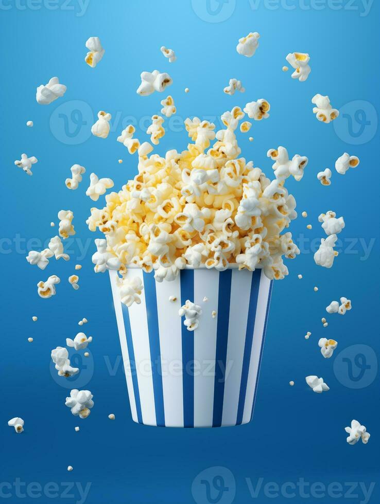 ai generato tazza di cinema Popcorn foto
