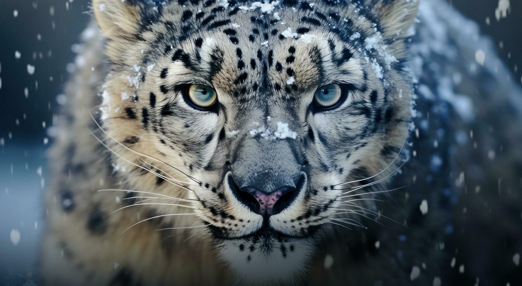 ai generato neve leopardo, Asia sfondi, foto