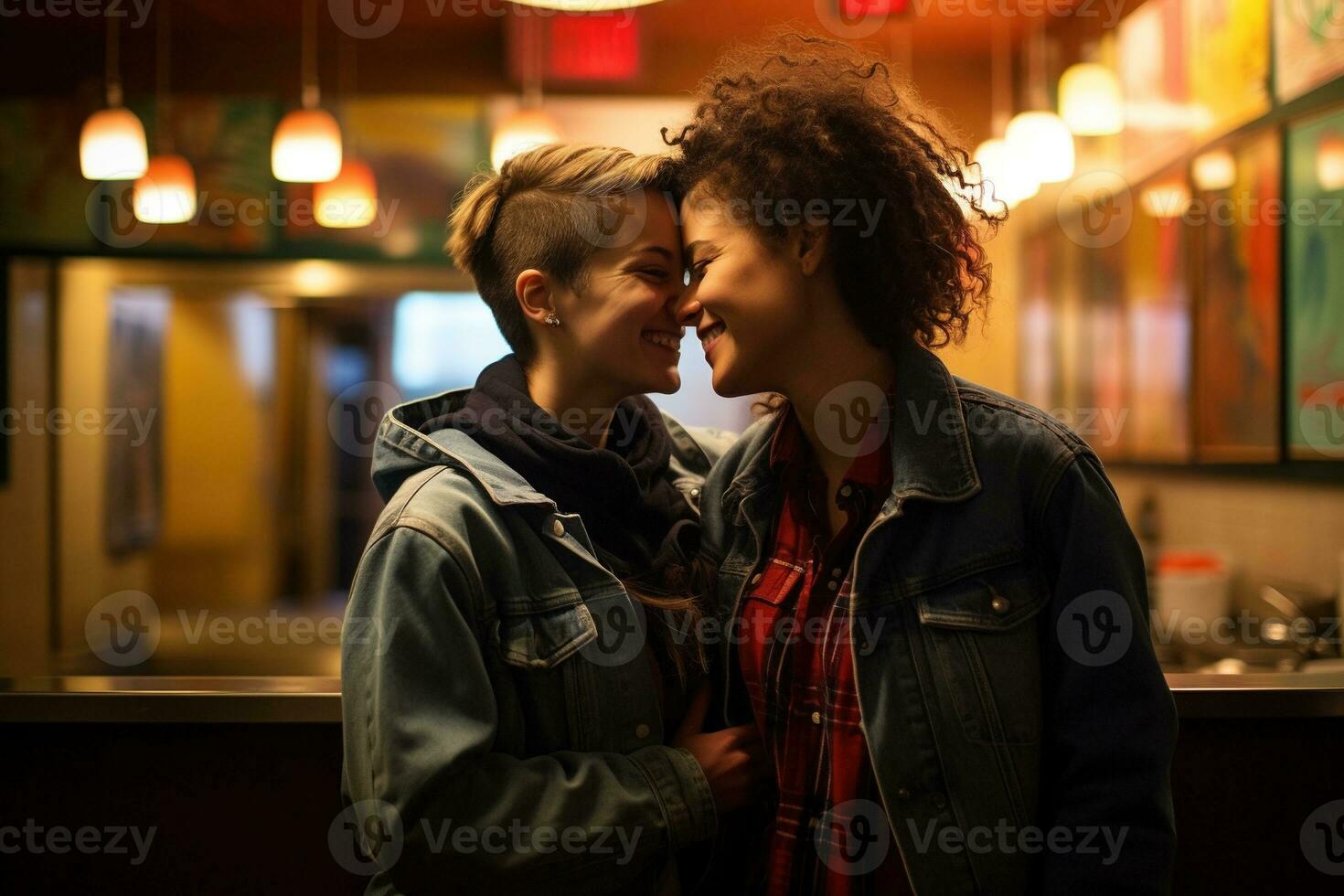 ai generato lgbt lesbica coppia amore momenti felicità.lgbt relazione concetto foto