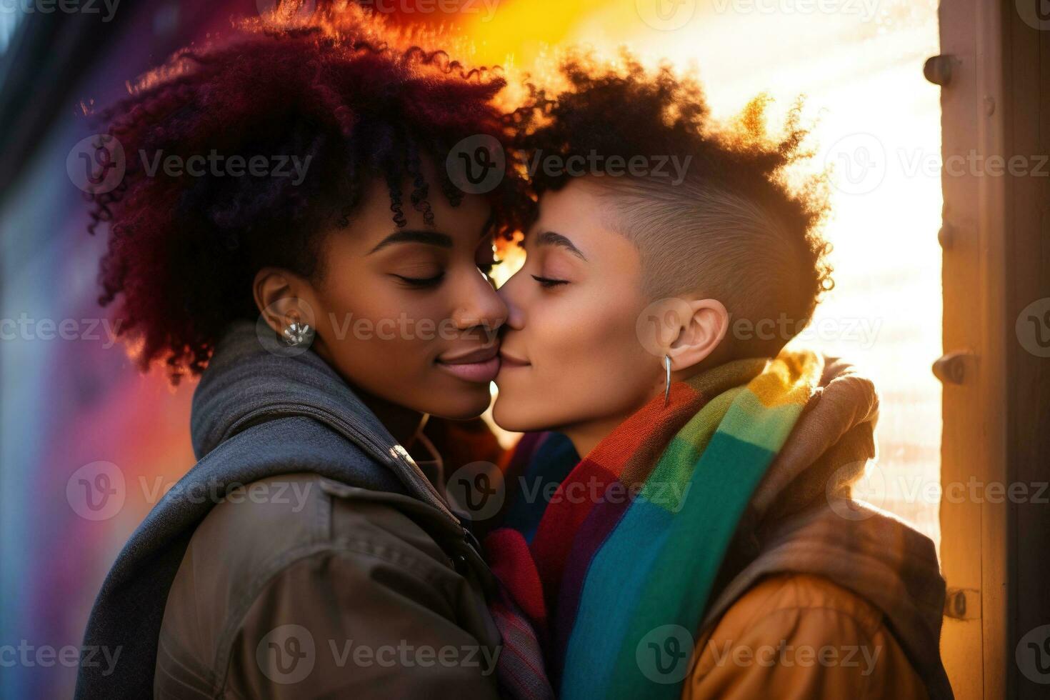 ai generato lgbt lesbica coppia amore momenti felicità.lgbt relazione concetto foto