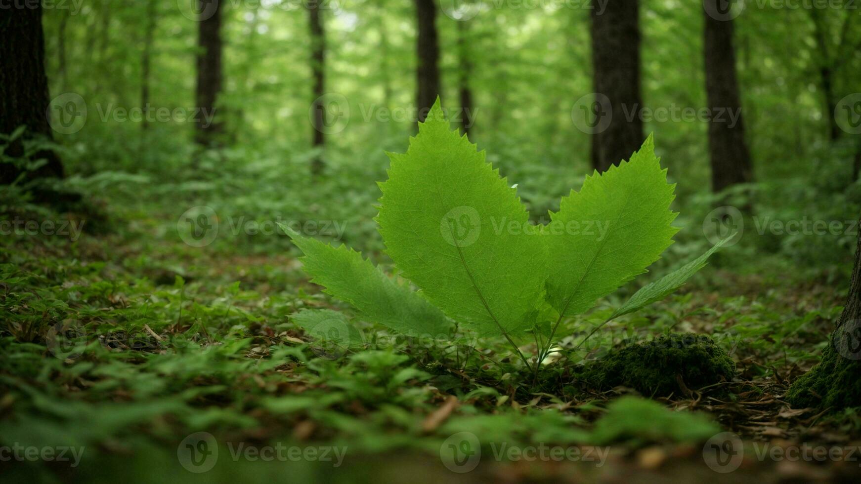 ai generato indagare il ruolo di clorofilla nel il le foglie di deciduo alberi e Come esso contribuisce per il ipnotizzante verde tonalità di il foresta. foto