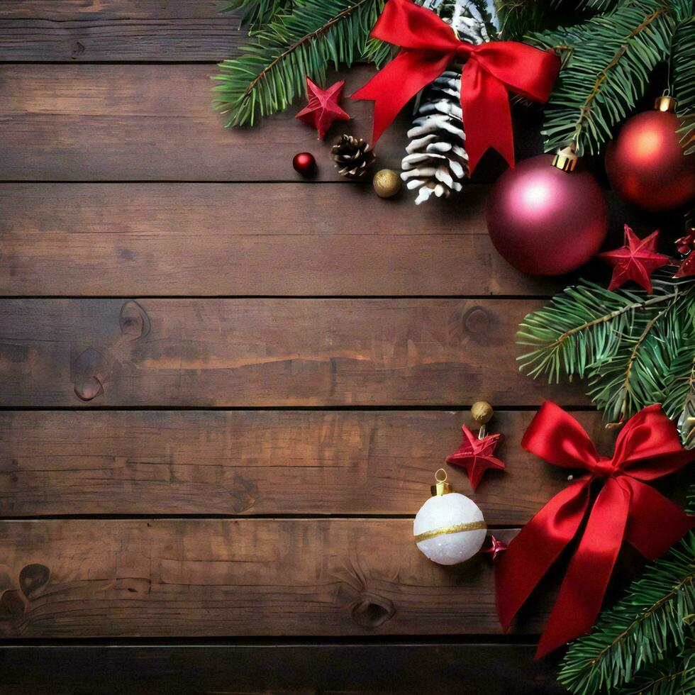 ai generato Natale o nuovo anno bandiera sfondo foto