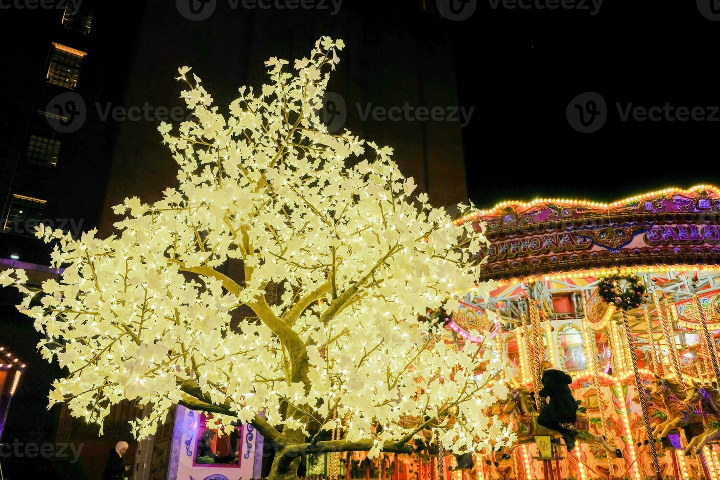 festivo illuminazioni a battersea energia stazione durante Natale tempo nel Londra, UK foto