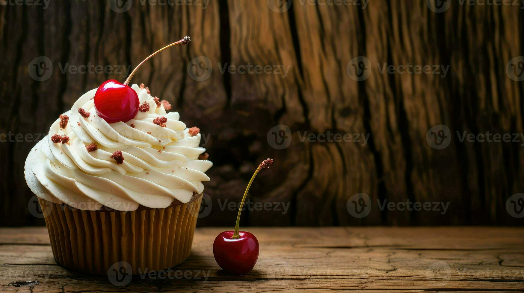 ai generato delizioso sfondo Cupcake cibo foto