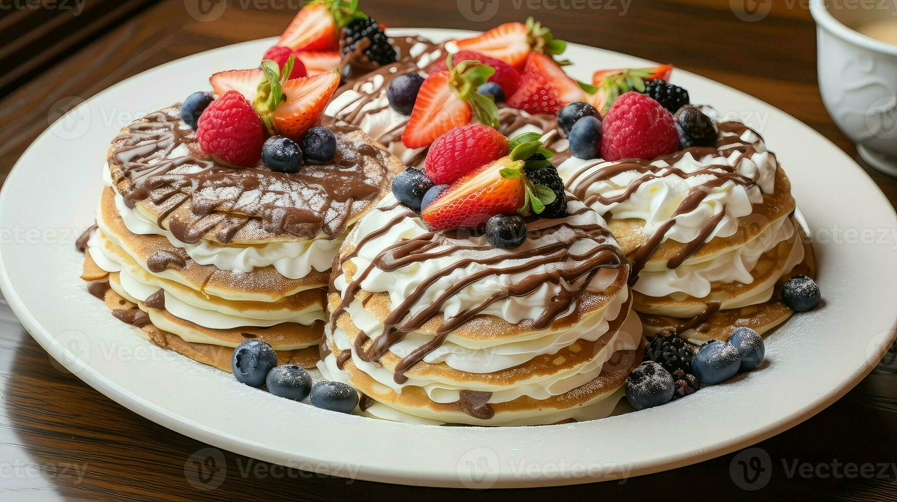 ai generato soffice Pancakes pancake cibo foto